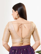 Gold zari tissue classic festive blouse