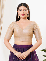 Gold zari tissue classic festive blouse