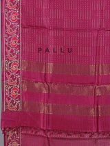 Maroon art tusser silk patola print border saree