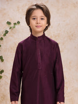 Wine cotton silk royal kurta suit