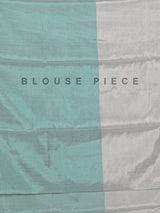 Silver and mint blue chanderi tissue silk saree