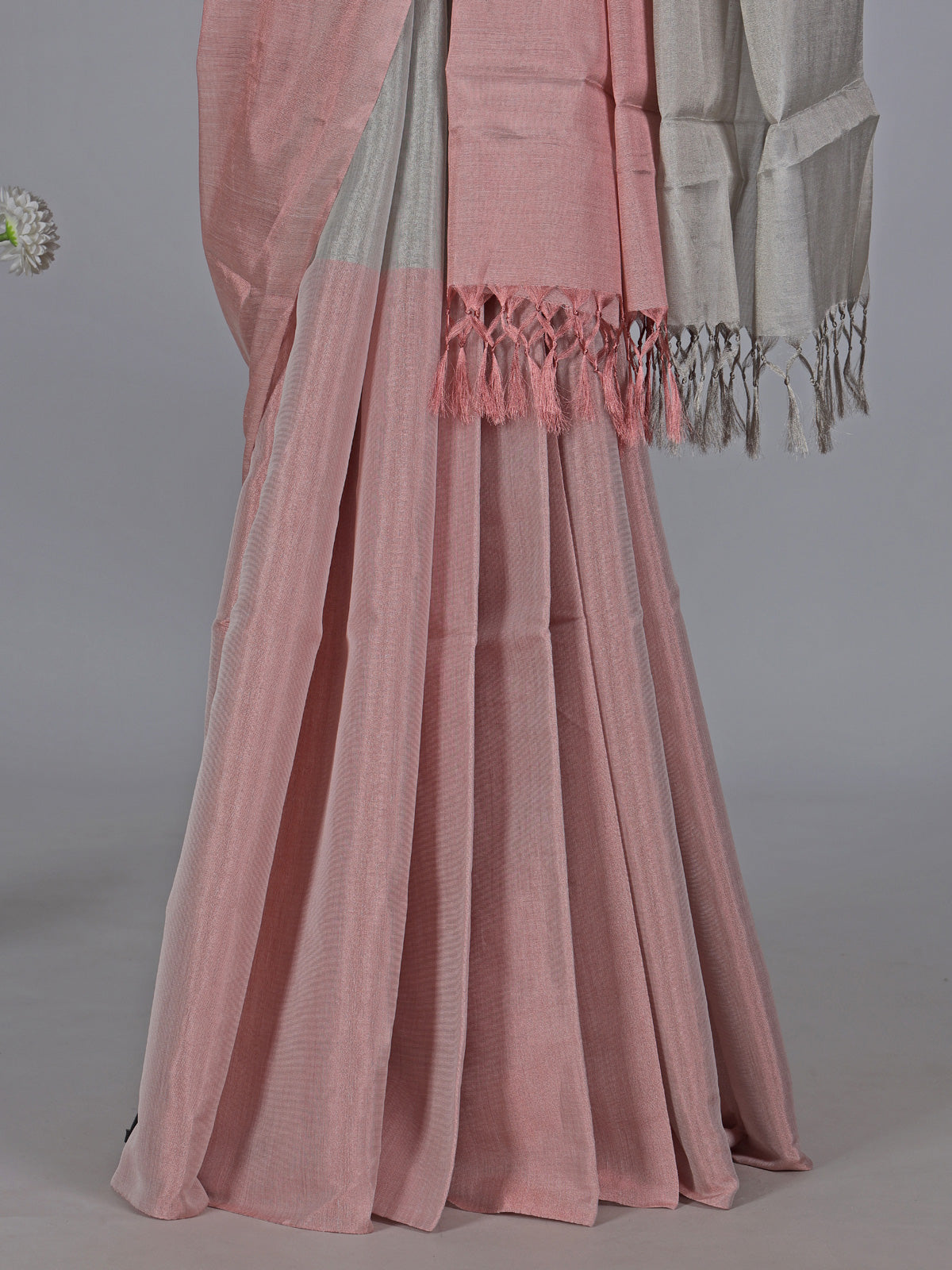 Pink chanderi tissue silk festive wear saree