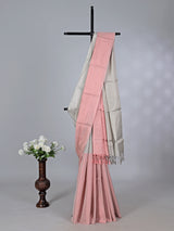 Pink chanderi tissue silk festive wear saree