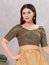 Black silk sweetheart neck and sequin work blouse