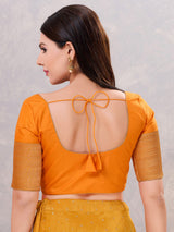 Mustard yellow silk zari classic blouse