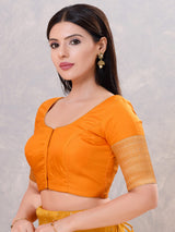 Mustard yellow silk zari classic blouse
