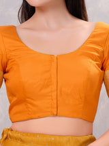 Mustard yellow silk zari classic blouse