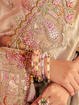 Silver bridal saree enhanced with opulent festive artistry