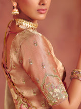 Silver bridal saree enhanced with opulent festive artistry
