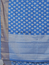 Blue art silk zari worked saree for festve celebration