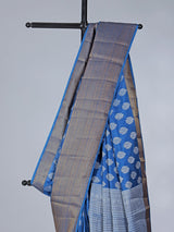 Blue art silk zari worked saree for festve celebration