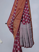 Brown zari embellished saree for wedding