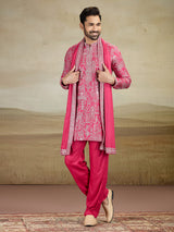 Magenta wedding wear kurta pajama rayon silk