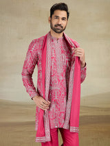 Magenta wedding wear kurta pajama rayon silk