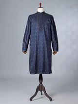 Navy blue emrodered kurta pajama for reception