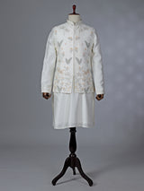 White silk waistcoat set for reception