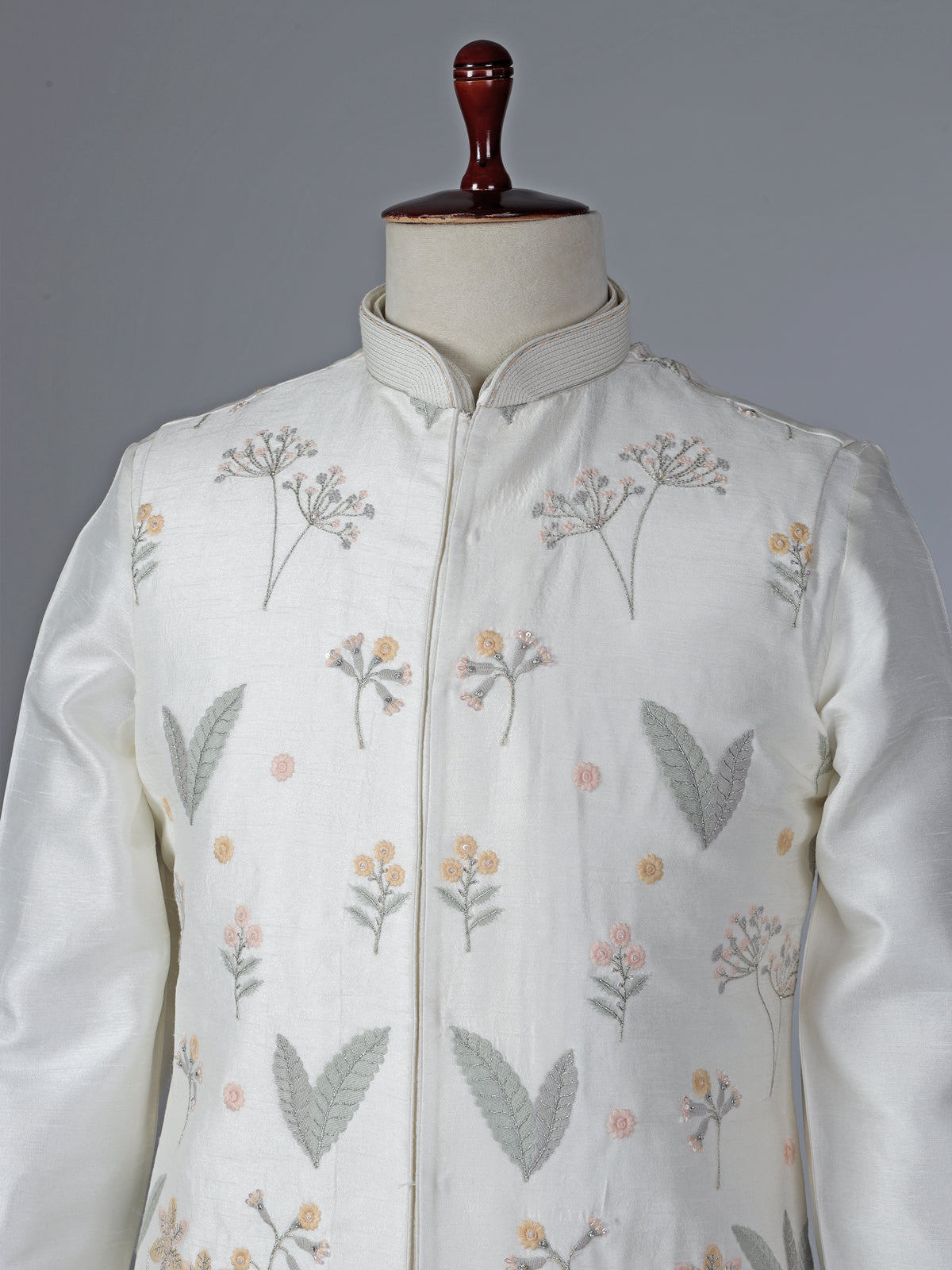 White silk waistcoat set for reception