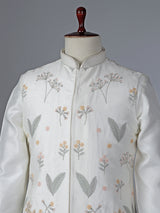 White silk waistcoat set for reception