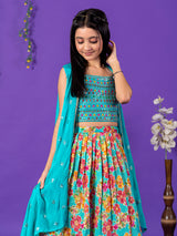 Green silk lehenga choli with gorgeaous shrug