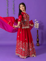 Red silk wedding wear lehenga choli with dupatta
