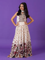 Chic white lehenga choli with resham work