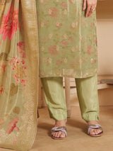 Light green chffon printed salwar suit