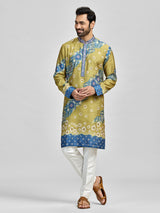 Olive blue stonework festive royal ensemble