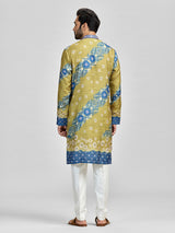 Olive blue stonework festive royal ensemble