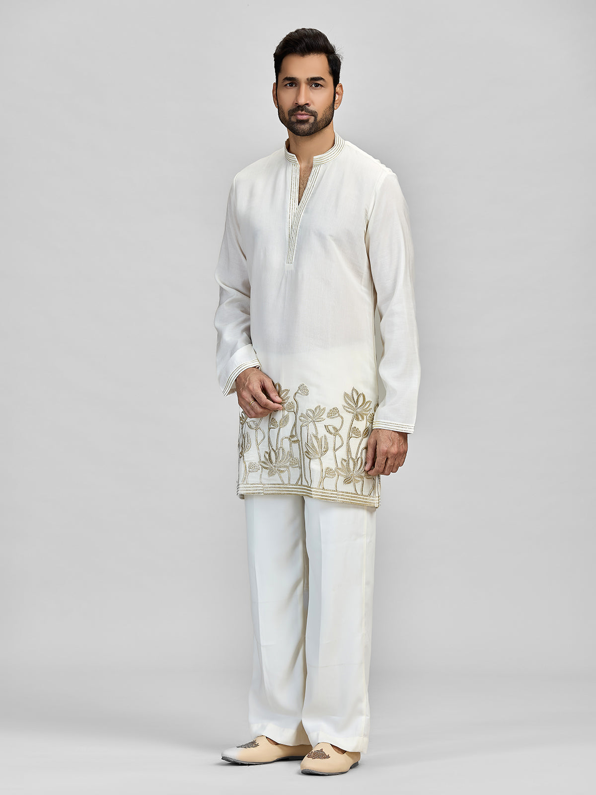 Ivory silver gota heritage celebration attire