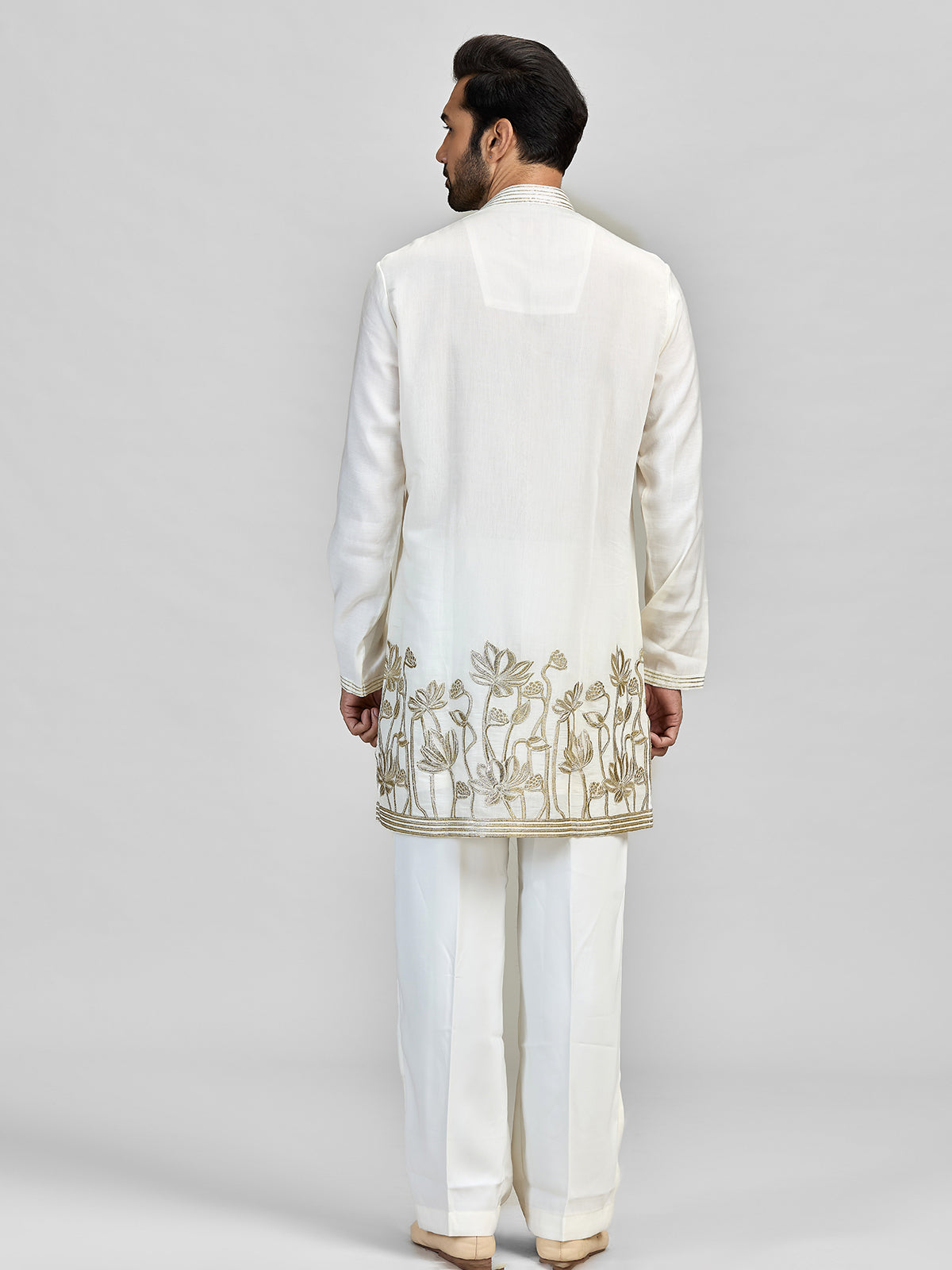 Ivory silver gota heritage celebration attire