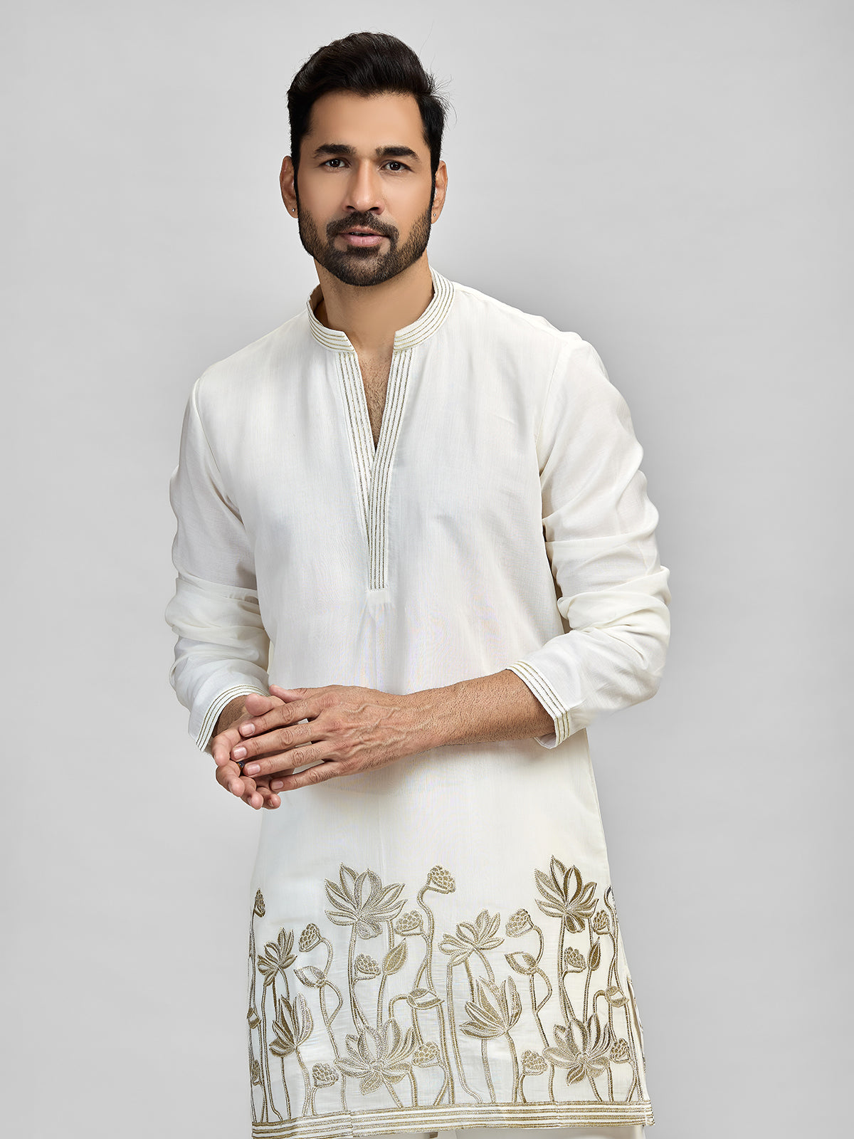 Ivory silver gota heritage celebration attire
