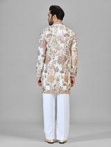 Cream georgette floral fauna festive showcase