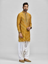 Yellow silk bandhani salwar festival statement kurta