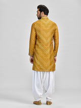 Yellow silk bandhani salwar festival statement kurta