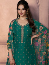 Teal green mehndi glow ethnic wear