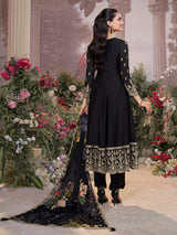 Black chinon luxe evening anarkali charm