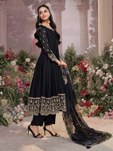 Black chinon luxe evening anarkali charm