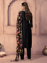Black festive zari woven pocketed pants