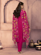 Magenta luminous zari festive pant suit for women