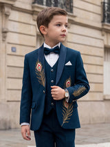 Rama green terry rayon coat suit for reception party