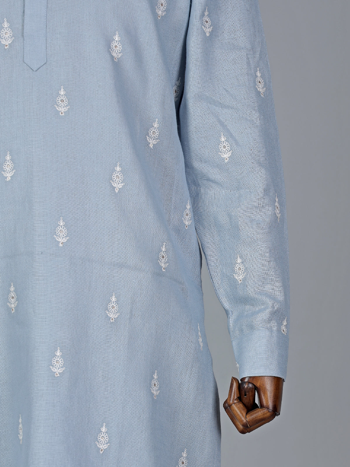 Elegant light blue cotton kurta suit
