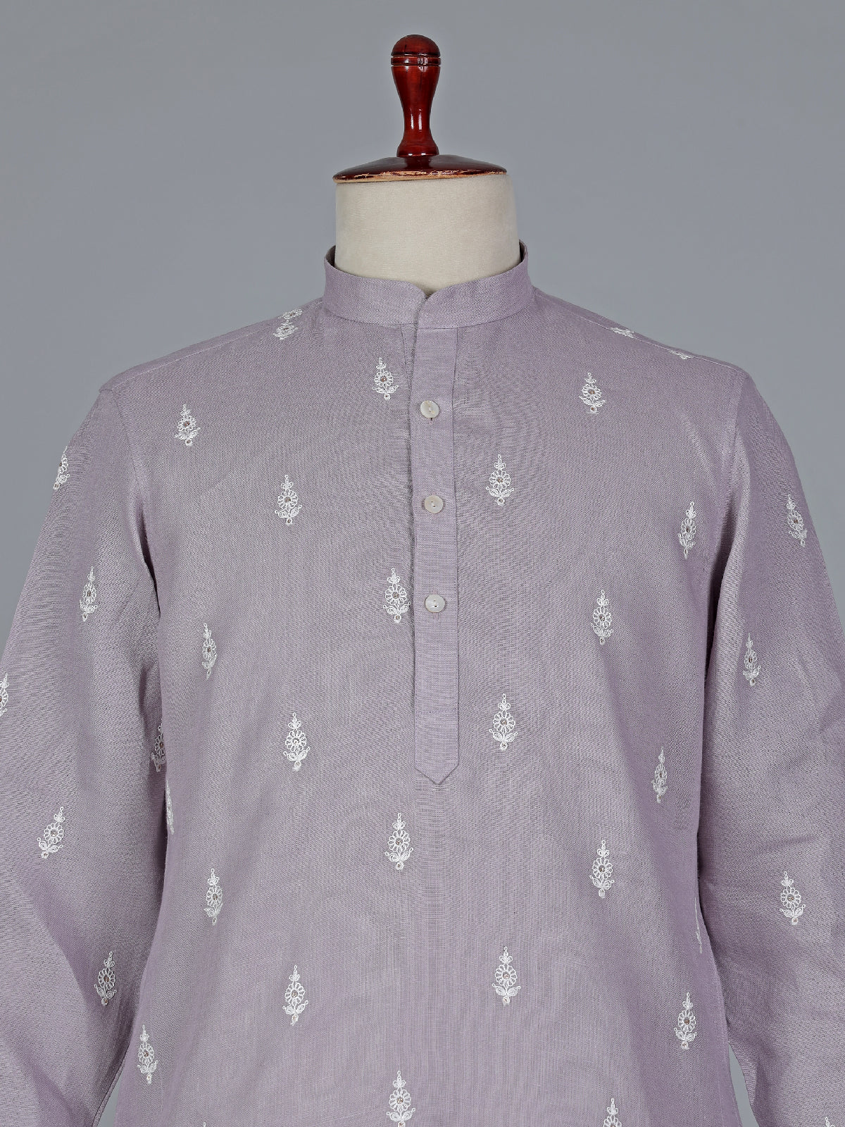 Lilac purple cotton festive kurta suit
