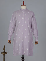 Lilac purple cotton festive kurta suit