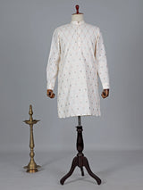Cotton festival wear light peach kurta suit