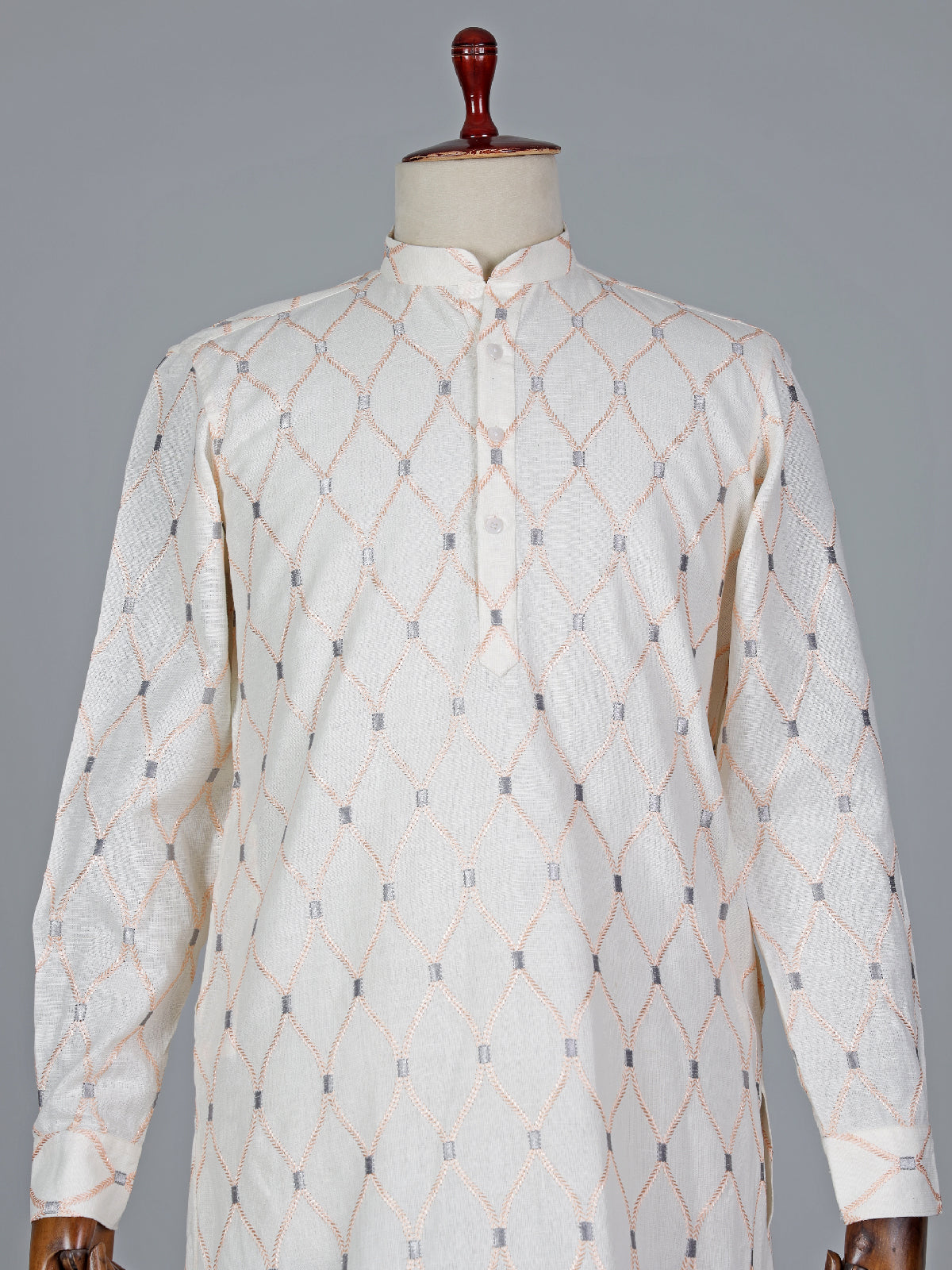 Cotton festival wear light peach kurta suit