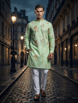 Trendy cotton printed kurta suit