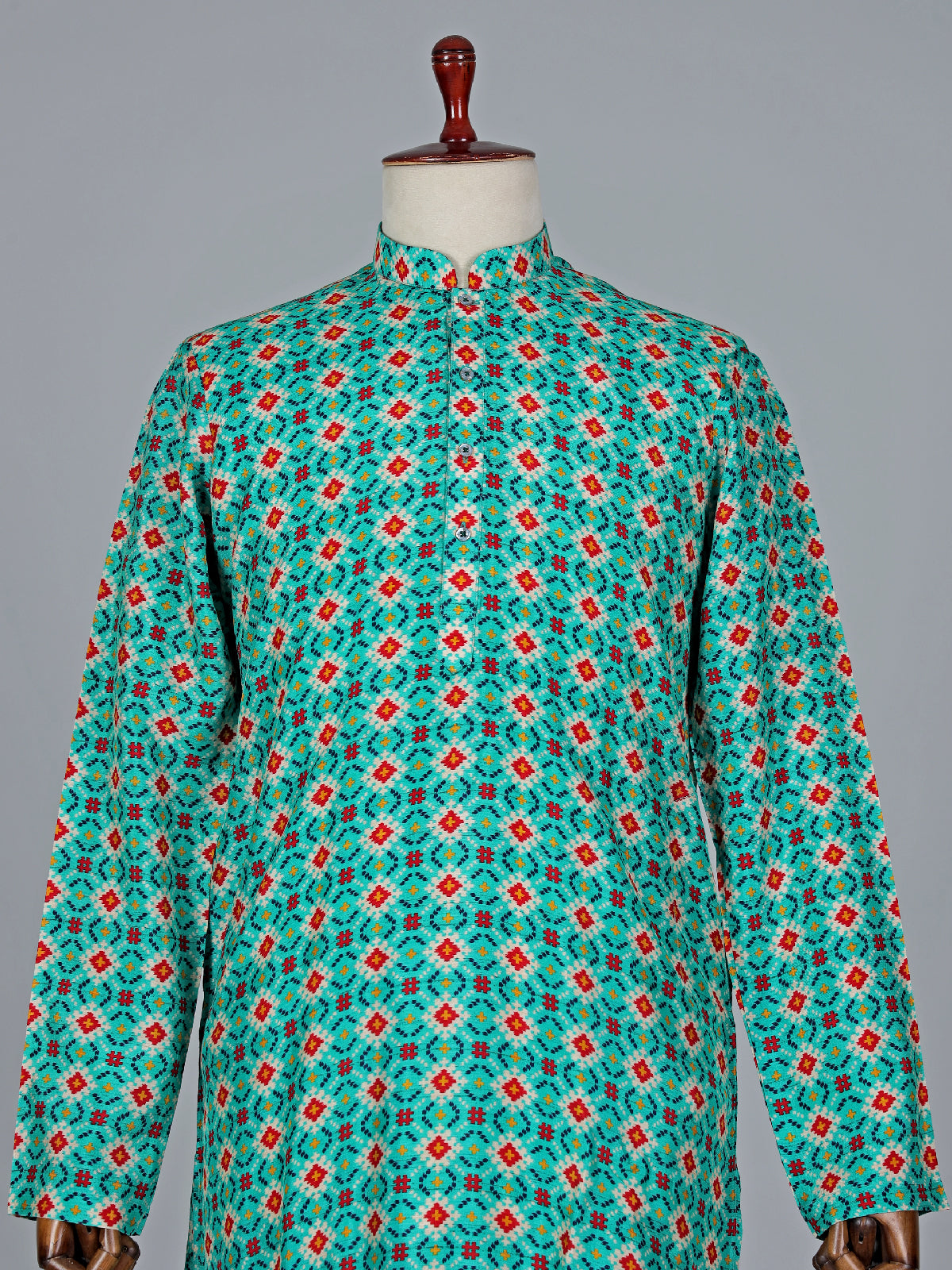 Rama green traditional printed kurta suit