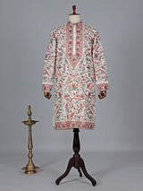 White embroidery silk kurta suit