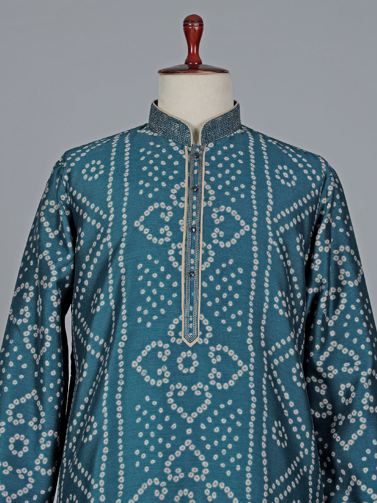 Latest rama blue silk kurta suit for mens festive wear