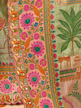 Blue white shaded peacock design banarasi silk grace